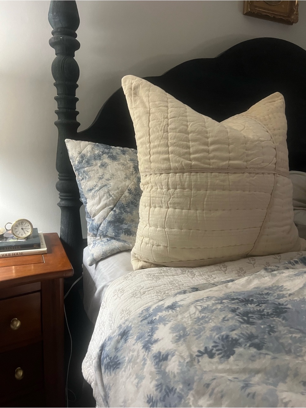 Anthropologie Ellery Pieced Euro Sham - Soft Neutral Gauze Quilted Cream